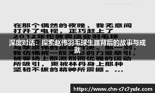 深度对话:探索赵伟羽毛球生涯背后的故事与成就